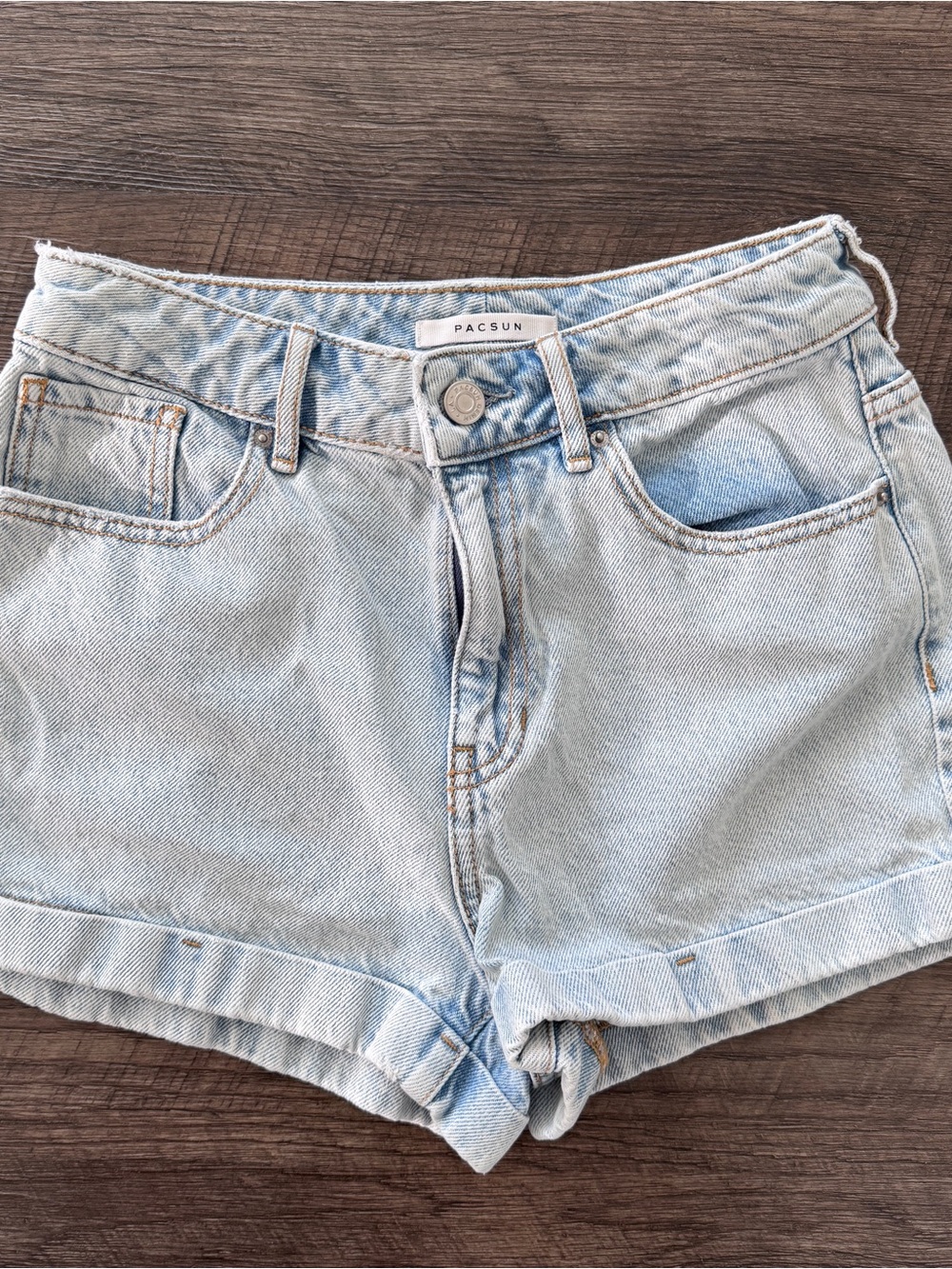 PacSun Light Blue High-Rise Denim Shorts